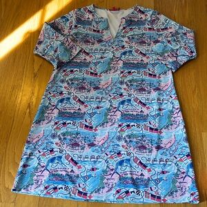 Kaeli Smith Luca split neck dress size large Florida pattern